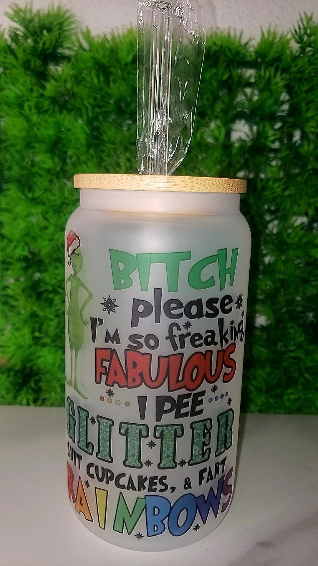 The Grinch Fabulous Frosted Glass Tumbler